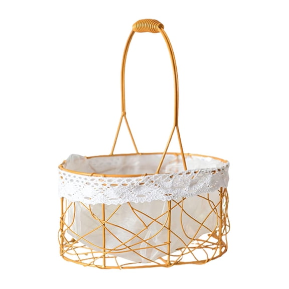 WLPZXP Wedding Flower Basket Decorative Flower Arrangement Basket Multifunctional Candy Oval Straight S