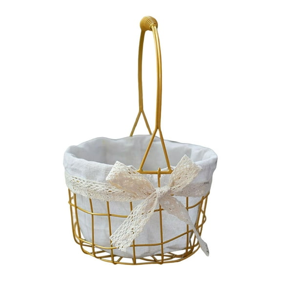 WLPZXP Wedding Flower Basket Decorative Flower Arrangement Basket Multifunctional Candy Round S