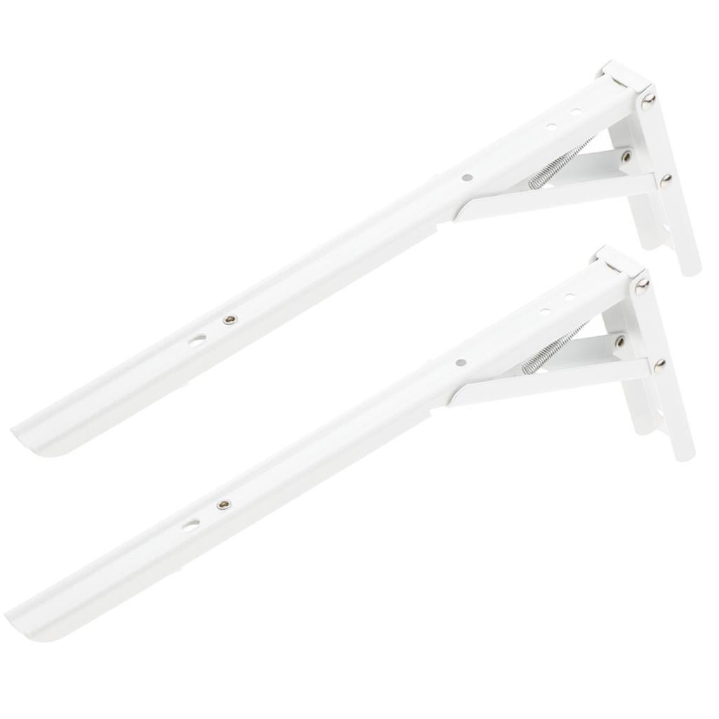 WLPZXP White Paint Foldable L Shape Wall Mount Shelf Bracket Hanging Holder Size 4