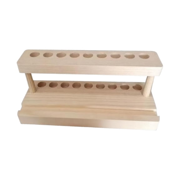 WLPZXP Wooden Pen Display Stand Phone Holder Stylish Versatile Decorative Makeup Brush Rack Organizer for Showcase Craft Shows Store wood color