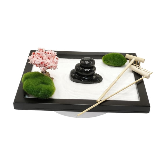 WLPZXP Zen Garden Desk Meditation Statue Modern Sand Table Ornament Home Tabletop Decor