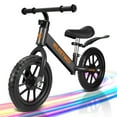thumbnail image 1 of WLRETMCI Kid Balance Bike, 12'' Toddlers Training Bicycle for 2-5 Years Old Boys Girls, Lightweight with Lighting up Wheels, Black, 1 of 8