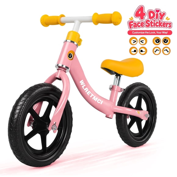Toddler Balance Bike, WLRETMCI Kids Training Balance Bike for 2-6 Years Old Boys Girls, Lightweight Kids Bikes No Pedals with Adjustable Seat, Pink