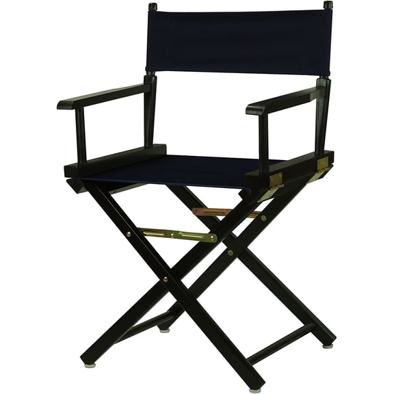 WLTER 18" Director's Chair Black Frame with Navy Canvas