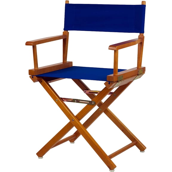 WLTER 18" Director's Chair Honey Oak Frame with Royal Blue Canvas