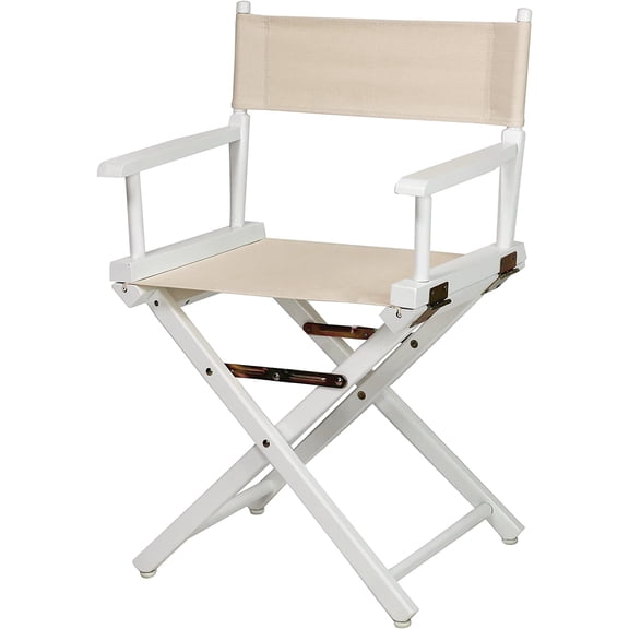 WLTER 18" Director's Chair White Frame with Wheat Canvas