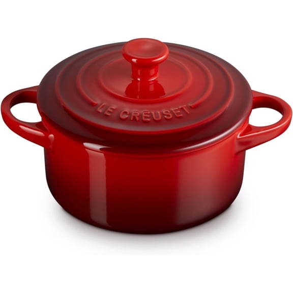 WLTER Stoneware Mini Round Cocotte, 24 oz., Cerise