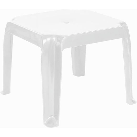 WLTER Sunray Square Resin Patio Side Table in White (Set of 2)