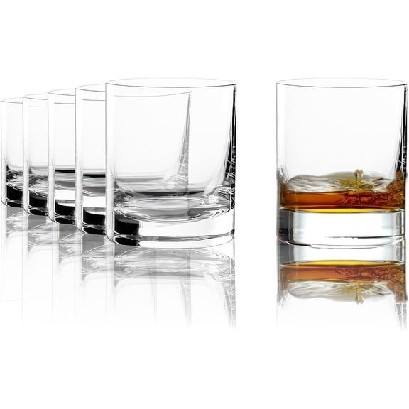 WLTER Whisky Glasses New York Bar 6-Piece Set 6 1/2 oz  Elegant Crystal Tumbler Glasses for Whisky, Bourbon & Cocktails  Lead-Free Glass  Dishwasher & Shock Resistant