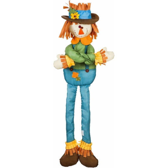 WLTERBeautiful Autumn Plush Boy Scarecrow Post Hugger Dcor - 3 x 11 x 44 Inches Fade and Weather Resistant Outdoor Decoration for Homes, Yards and Gardens