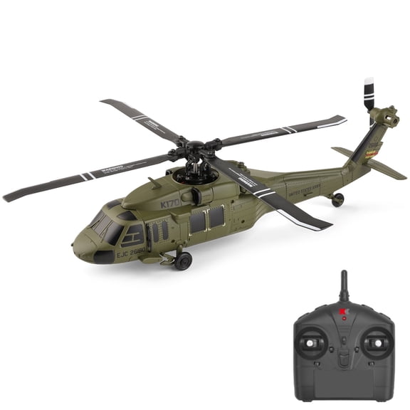 Open Box WLTOYS UH-60L RC Helicopter, 2.4G 4CH Brushless Motor Remote Control Helicopter, Black Hawk Military Model with Altitude Hold, Gyro Stabilization, One Key Take Off/Landing