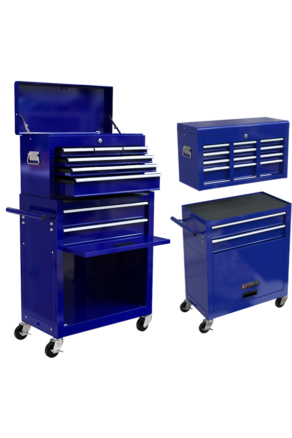 Rolling Tool Chest with Lock, Removable Storage Cabinet, 8-Drawer, Blue