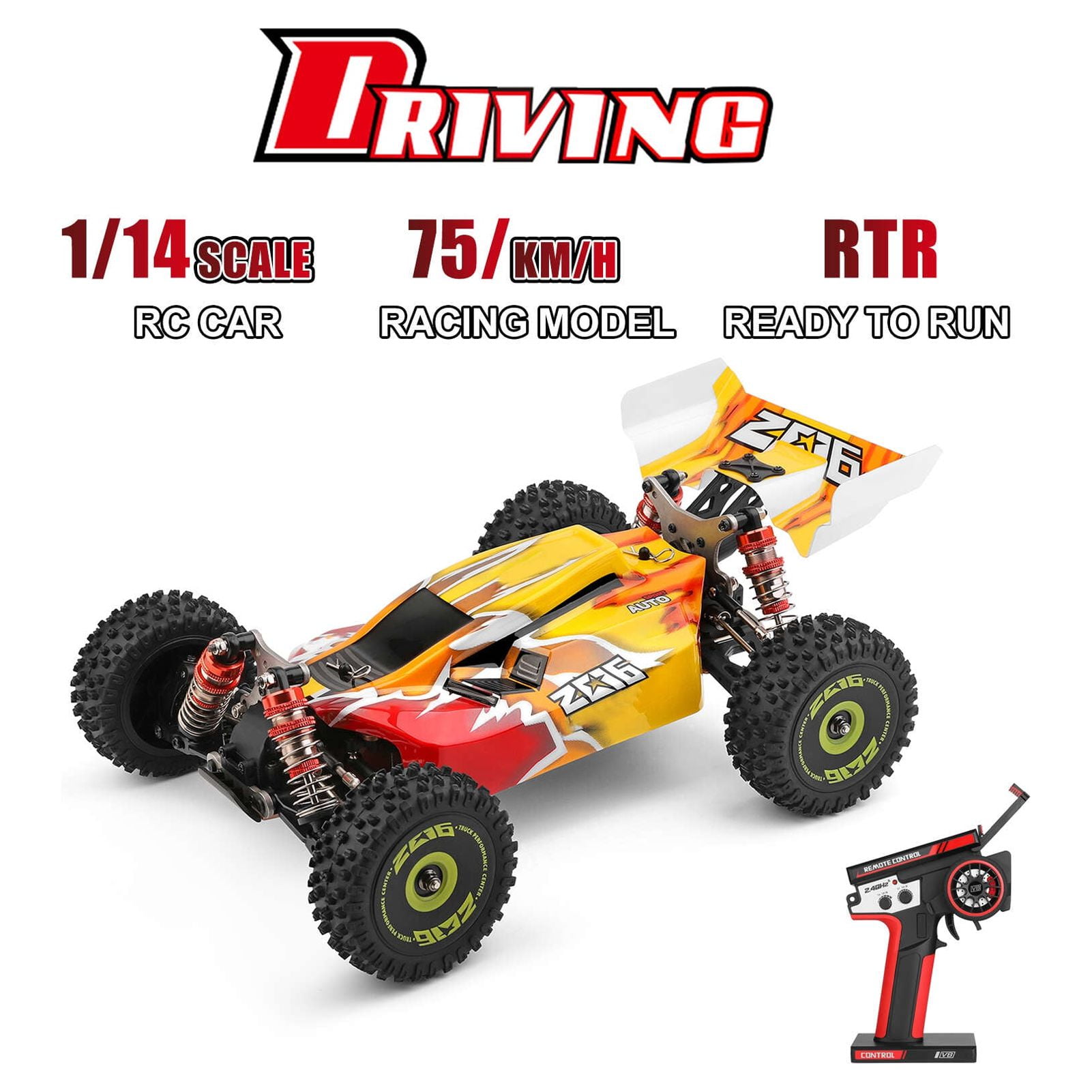 WLtoys XKS 144010 RC Car Off-Road Car High Speed 75km/h 1/14 2.4GHz Racing Car 4WD RTR with Metal Chassis