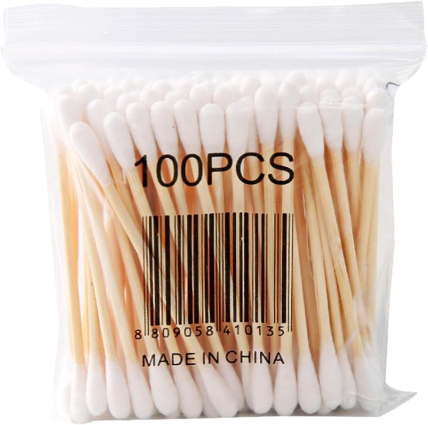 WM 2.95 Double-ended Bamboo Cotton Swabs, Makeup Cotton Swabs 1000pcs, Cotton Tip Applicator for Makeup Touch Up and Cleaning, Eyeshadow Brushes and Makeup Remover Tools