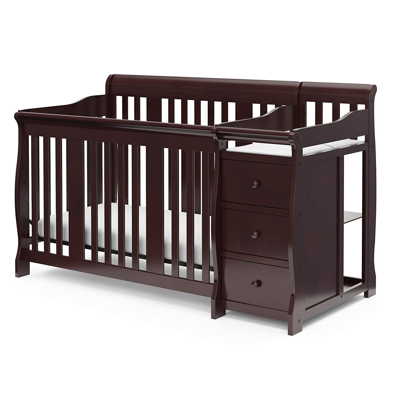 FHWMC 5in1 Convertible Crib with Changing Table and 3 Drawers