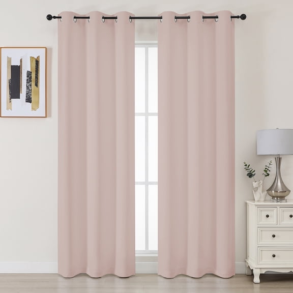 Chyhomenyc Blush Pink Blackout Curtains 78 Inches Long 2 Panels, Thermal Insulated Gromment Drapes, Light Blocking Window Curtains Panels for Living Room Bedroom, Each 40Wx78L Inch