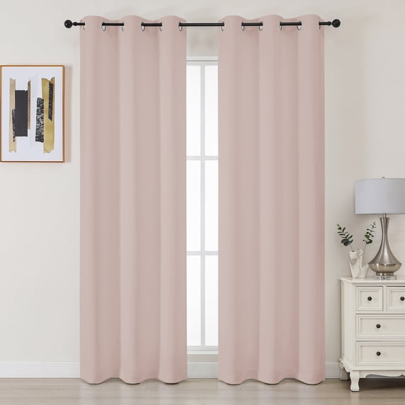 Chyhomenyc Blush Pink Blackout Curtains 78 Inches Long 2 Panels, Thermal Insulated Gromment Drapes, Light Blocking Window Curtains Panels for Living Room Bedroom, Each 40Wx78L Inch