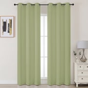 Chyhomenyc Sage Green Blackout Curtains 96 Inches Long 2 Panels, Thermal Insulated Noise Reducing Grommet Window Curtain Panel Drapes for Living Room Bedroom, Each 40Wx96L Inch