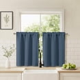 thumbnail image 1 of Chyhomenyc Short Blackout Curtains 36 Inch Length, Rod Pocket Kitchen Curtains for Small Windows, Half Window Tier Curtains for Basement Cabinet Camper RV Bunk, 2 PCS, Each 30Wx36L, Denim, 1 of 8
