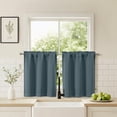 thumbnail image 1 of Chyhomenyc Short Blackout Curtains 30 Inch Length, Rod Pocket Kitchen Curtains for Small Windows, Half Window Tier Curtains for Basement Cabinet Camper RV Bunk, 2 PCS, Each 30Wx30L, Stone Blue, 1 of 8