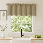 Chyhomenyc Taupe Valance for Windows, Blackout Curtain Valance for Living Room/Bedroom/Kitchen/Bathroom, Rod Pocket Privacy Small Window Valance, 60Wx18L, 1PC