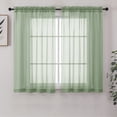 thumbnail image 1 of Chyhomenyc Sage Green Sheer Curtains 54 Inches Long 2 Panels Set for Living Room, Light Filtering Solid Soft Airy Rod Pocket Window Treatments Voile Curtain Panels for Bedroom, Each 42" W x 54" L, 1 of 8
