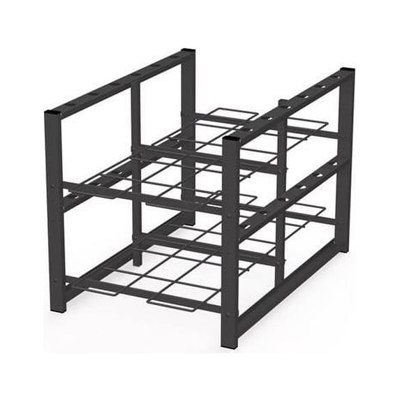 WM Display Group 9065163 28.25 x 28.22 x 45 in. Hybrid Umbrella & Base Display Rack, Black