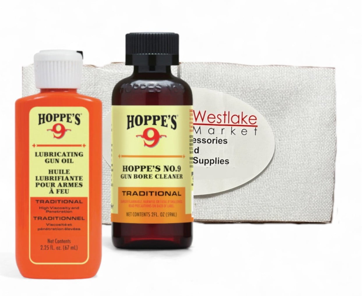 WM Gun Cleaning Kit for 9mm to 45 Caliber with Hoppes Gun Oil and Cleaner Solvent