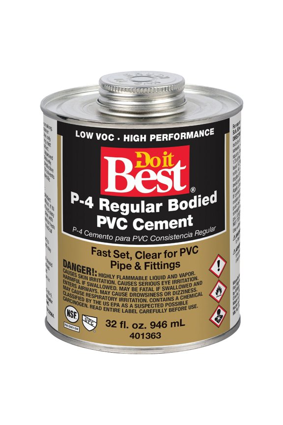 H Harvey PVC Cement Type I - Heavy Duty PVC Glue - 1 Qt  Residential Use, Standard Application