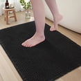 thumbnail image 1 of SIXHOME Bathroom Rugs Waffle Bath Rug Super Soft Absorbent Non Slip Bath Mat Beside Tub Rubber Backed Machine Washable Bathroom Rugs with Tassels Boho Bathroom Decor 17" x 24" Black, 1 of 7