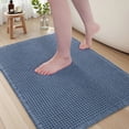 thumbnail image 1 of SIXHOME Bathroom Rugs Waffle Bath Rug Super Soft Absorbent Non Slip Bath Mat Beside Tub Rubber Backed Machine Washable Bathroom Rugs with Tassels Boho Bathroom Decor 20" x 32" Blue, 1 of 7