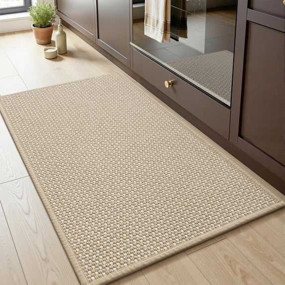 SIXHOME 24"x35" Non Slip Entryway Door Mat Indoor Outdoor Welcome Mat Durable Low Profile Front Door Rug for Home Porch Patio Beige
