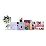 Fujifilm instax Mini SE Instant Camera Bundle with Case, 10 Pack Film, Album, and Frame Stickers, Lavender Value Bundle