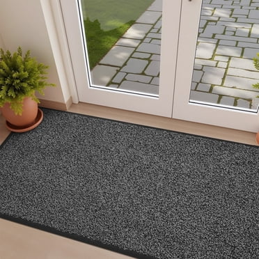 VUNATE 24" x 35" Dirt Trapper Indoor Door mat Non Slip Front Door Mats Absorbent Rubber Entrance Rug Durable Heavy Duty Outdoor Mats Washable Welcome Mats for Outside Gray
