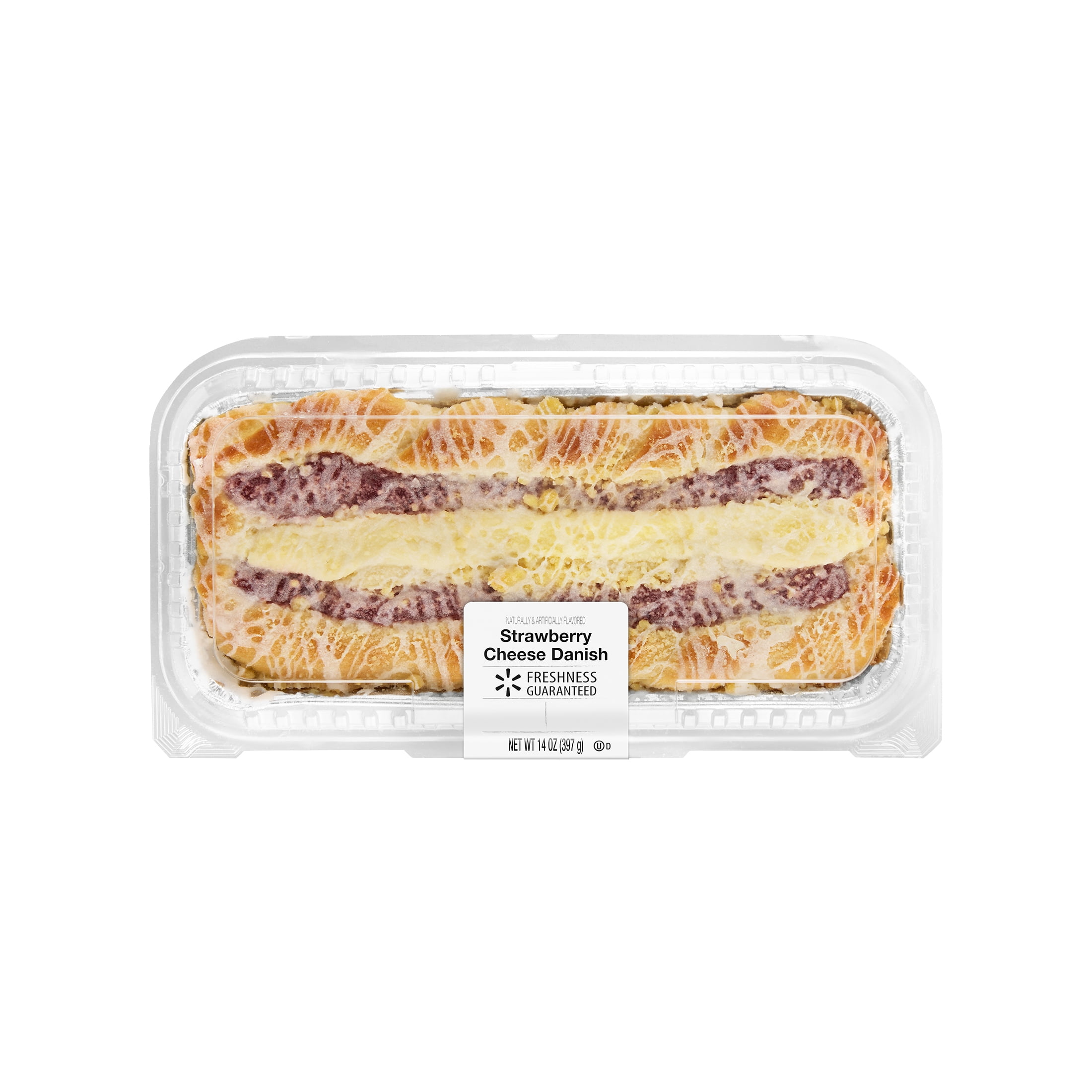 Freshness Guaranteed Strawberry Cheese Danish Pastry, 14 oz Clamshell, 8 Servings (Shelf Stable)
