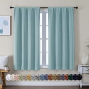 OVZME 2 Panel Blackout Curtains for Small Window, 54 inch Long Short Curtains for Bedroom, Thermal Insulated Energy Saving Room Darkening, W40 x L54 inch, Aqua 