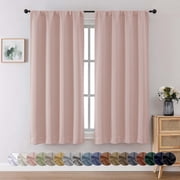 OVZME Blush Blackout Curtains 63 inch Length 2 Panels Set, Light Filtering Room Darkening Window Treatment, Soft Casual Rod Pocket Privacy Curtain Drapes for Be