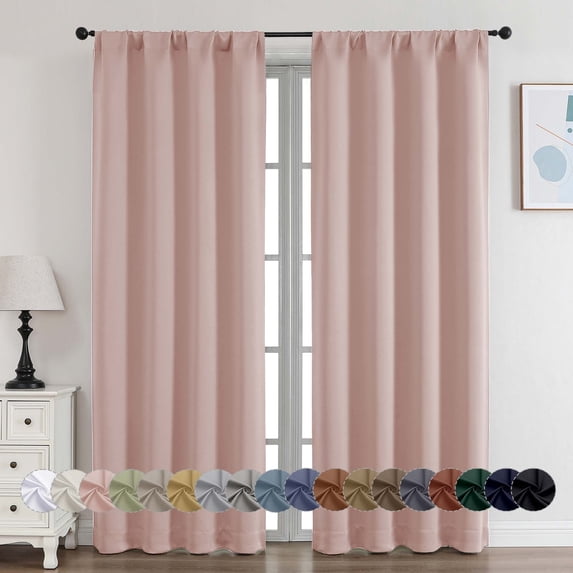 OVZME, Blush Blackout Curtains, 40x72 inches, 2pcs set - Walmart.com
