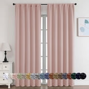 OVZME 2 Panels Set Blush Blackout Curtains for Living Room 84 Inch Length, Solid Thermal Insulated Privacy Bedroom Windo