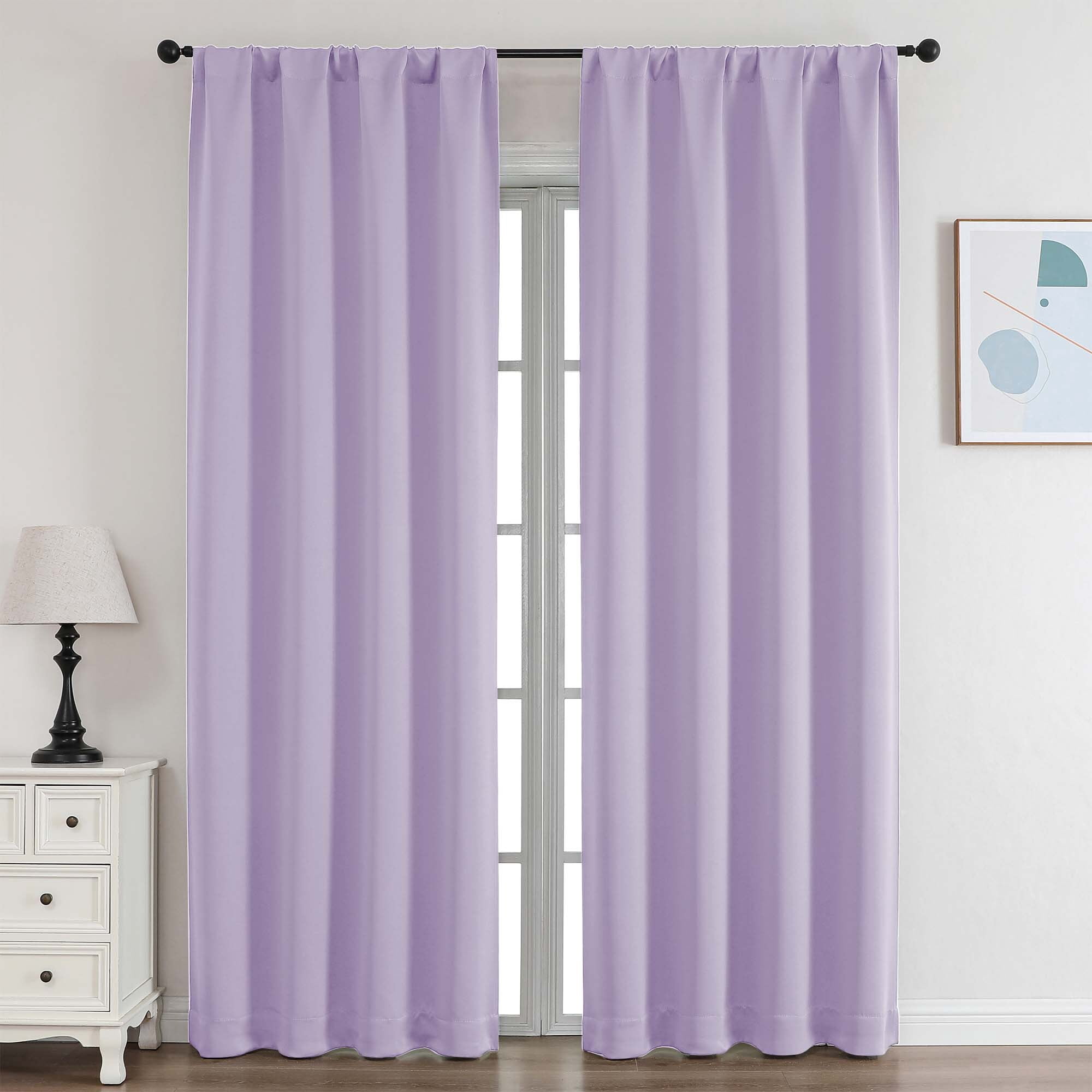 OVZME Lavender Blackout Curtains for Bedroom 84 Inch Long 2 Panels Set ...
