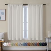 OVZME Room Darkening Curtains 54 inch Long 2 Panels Set, Light Filtering Blackout Window Treatment Short Curtain Drapes, W40 x L54 inch, Natural