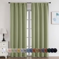 thumbnail image 1 of OVZME Sage Green Blackout Window Curtains 84 inch Length for Bedroom, Thermal Insulated with Rod Pocket Room Darkening Curtain Drapes for Living Room, Set of 2, W40 x L84 inch,, Sage, 1 of 8