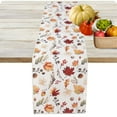 thumbnail image 1 of OVZME Balle Fall Leaves Table Runner for Kitchen Dining Table, Thanksgiving Autumn Printed Harvest Pumpkins Maple Leaves for Halloween Holiday Home Decorations, Water-Proof, Washable, 13" W x 90" L, 1 of 6
