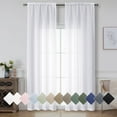thumbnail image 1 of OVZME Bethany White Curtains 96 Inch Length 2 Panels Set, Faux Linen Extra Wide Textured Semi Light Filtering Soft Airy Farmhouse Curtain Drapes for Living Room Bedroom, 50Wx96L, White, 1 of 7