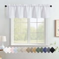 thumbnail image 1 of OVZME Bethany Whitel Valance for Small Windows, Faux Linen Slub Textured Short Kitchen Window Valance for Living Room Bathroom Cafe Laundry Basement, 60Wx14L inch, White 1 Panel, 1 of 7