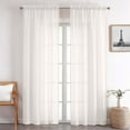 thumbnail image 1 of OVZME Ivory Extra Long Sheer Curtains 42x96 Inch - 2 Panels, Crushed Textured Lightweight Soft Drapes with Top Rod Pocket for Airy Privacy, Nursery, Bedroom & Living Room, 1 of 8