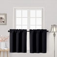 thumbnail image 1 of OVZME Black 24 Inch Length Short Blackout Tier Curtains, Rod Pocket Half Window Panels for Kitchen Bathroom Basement Cabinet Camper RV, 2 PCS, Each 30" Wx24" L, Black, 1 of 7