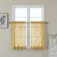 thumbnail image 1 of OVZME Leila Gold Leaf Jacquard Kitchen Curtains 36 Inches Long 2 Panels Set, Small Curtains for Kitchen Living Room, 40W x 36L Inch, Gold, 1 of 8