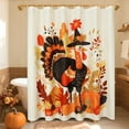 thumbnail image 1 of OVZME Thanksgiving Turkey Shower Curtain, Waterproof Soft Polyester Fabric Bathroom Decor with Autumn Colors, Seasonal Harvest Bathtub Curtain for Fall Season, 72x72 Inches, 1 of 9