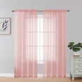 thumbnail image 1 of OVZME 42x72 Blush Sheer Curtains 2 Pack, 72 Inch Long Door Curtain for French Doors Sliding Glass Door, Soft Voile Sheers for Living Bedroom, Each 42"Wx72"L, 1 of 9